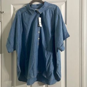 NWT 3X J. Crew Chambray Top